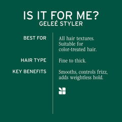 Biolage Styling Gelée applied to damp hair adds shine and natural movement.