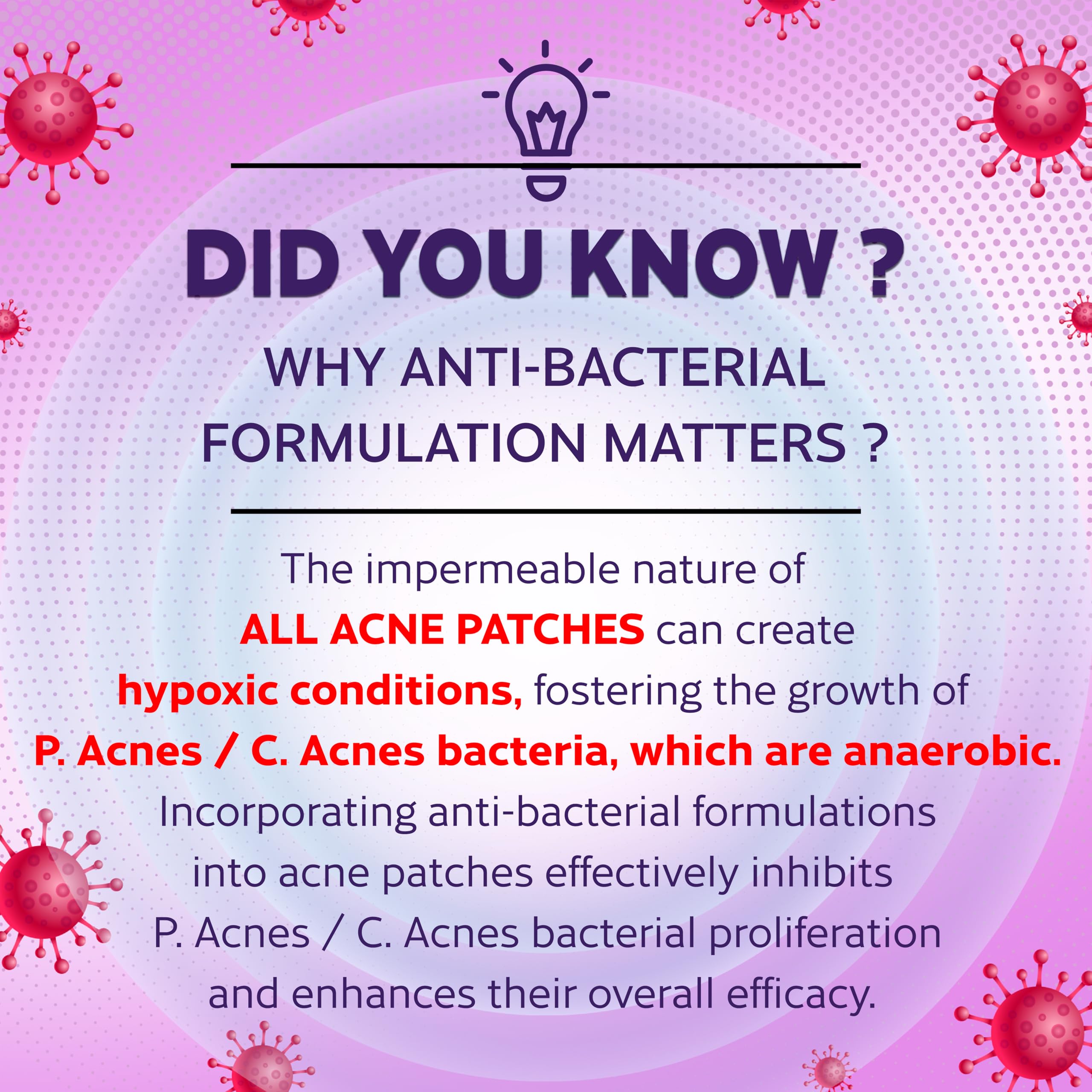 BIO'LEARY retinaldehyde patch detail emphasizes anti-bacterial protection and gentle adhesion