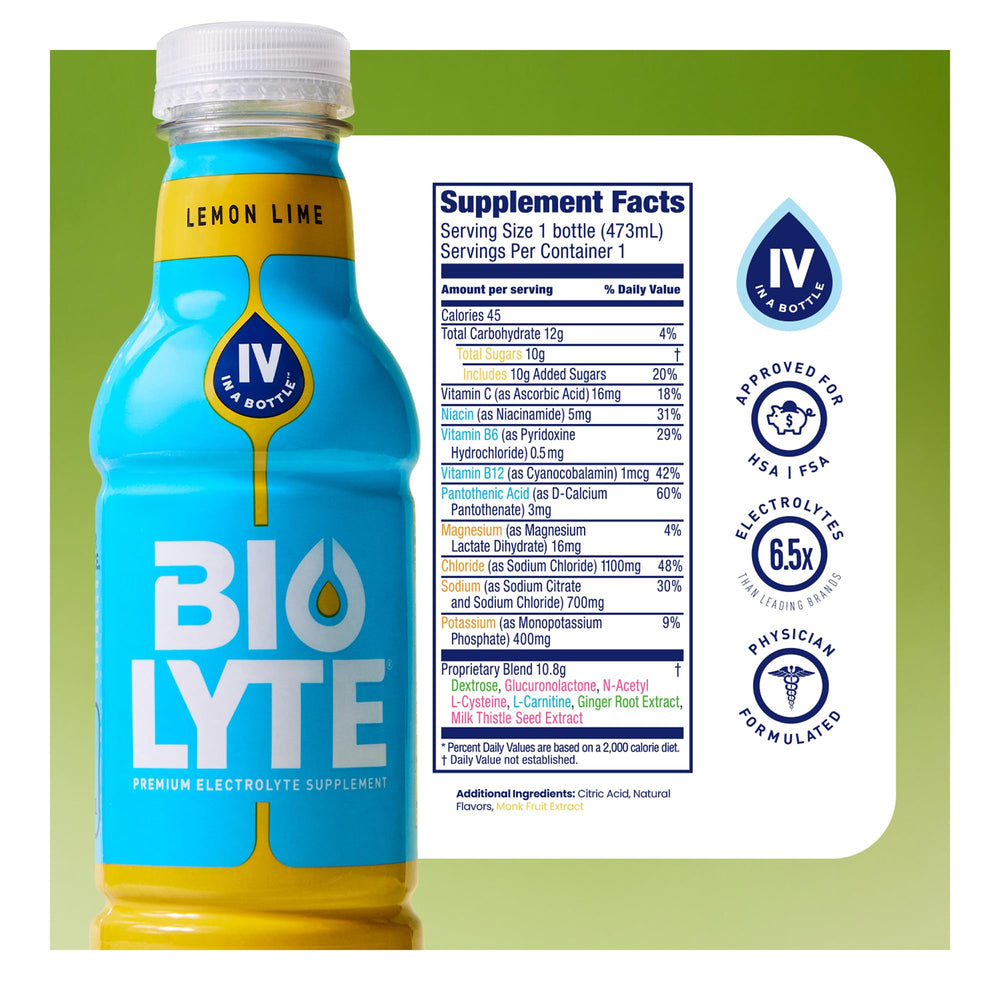 BIOLYTE packaging showing HSA/FSA compatibility for accessible hydration