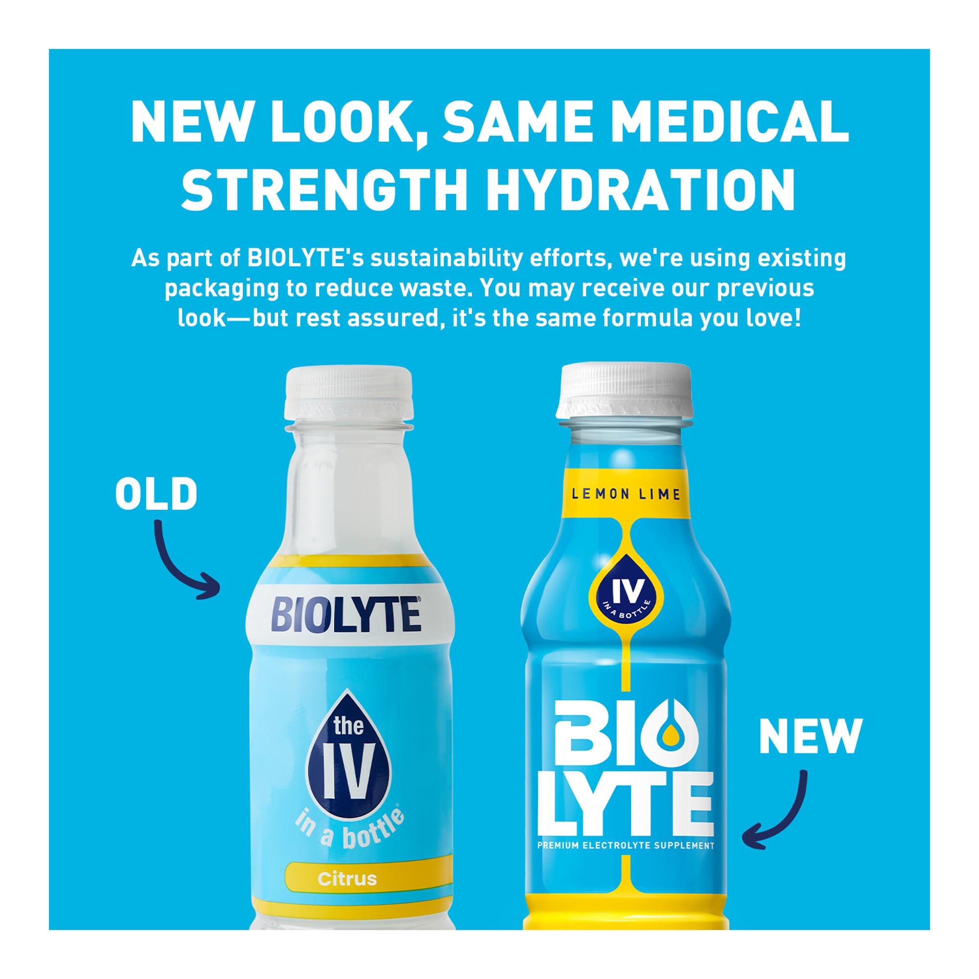 BIOLYTE Lemon Lime being poured, immediate hydration potential after workouts