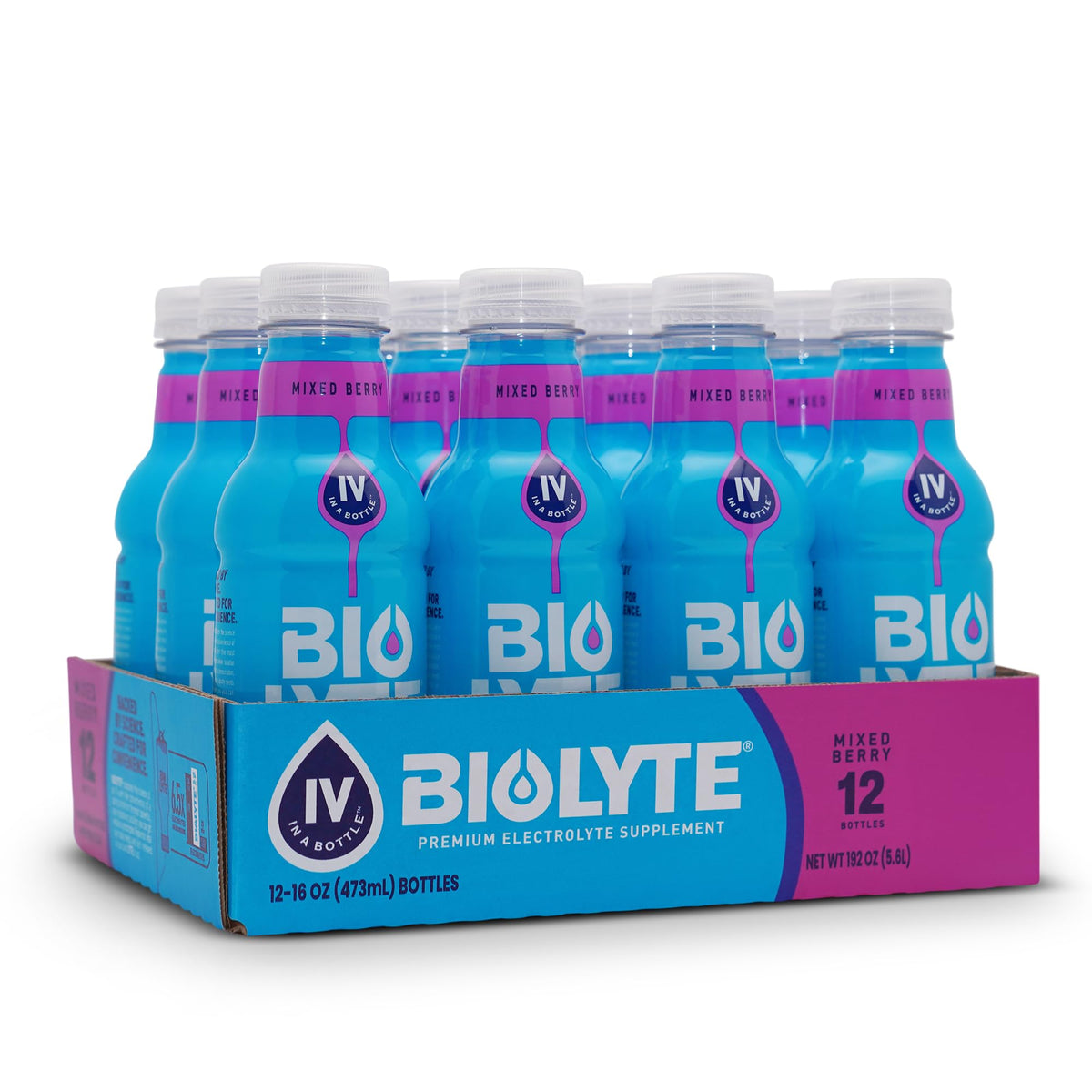 BIOLYTE mixed berry bottle ready for post-workout hydration.