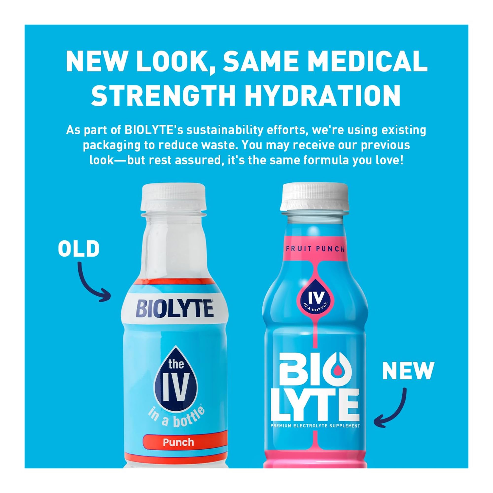 BIOLYTE Fruit Punch glass showing a ready-to-drink electrolyte balance.