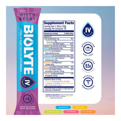 BIOLYTE mixed berry flavor packets ready to mix for hydration