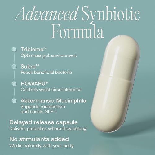 BIOMA GLP-1 Booster ingredients label shows Howaru Shape B420 and Akkermansia for gut health support