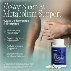 BIOMA capsules arranged for easy nightly dosing to aid energy metabolism during sleep.