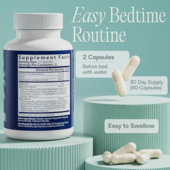 Bioma Night Metabolism & Sleep bottle label detailing dosage and benefits.