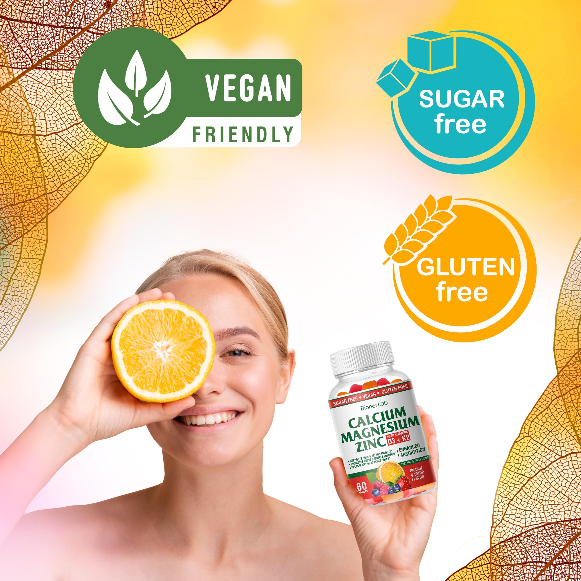 BionerLab bottle packaging showcases vegan and allergen-free claim