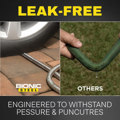 BIONIC STEEL 5/8 inch diameter hose delivers strong water pressure.