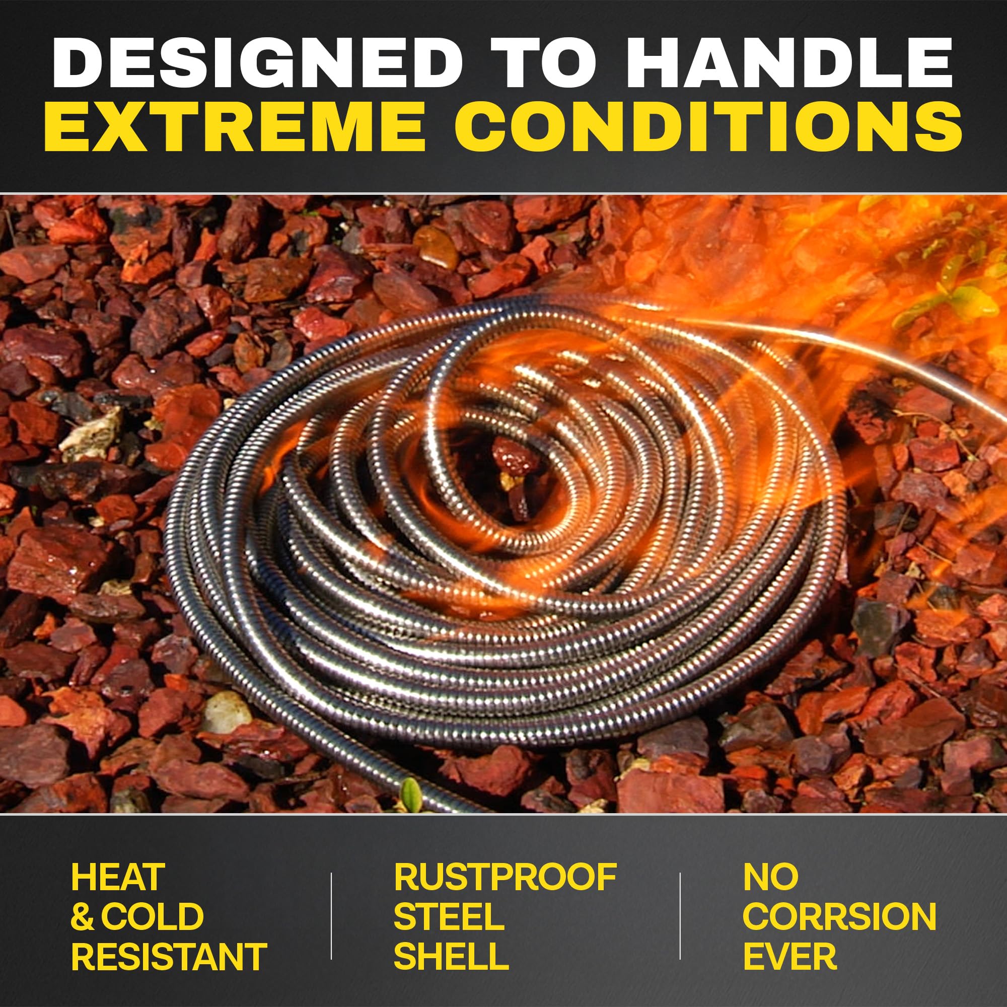 BIONIC STEEL non-expandable hose maintains a steady, uninterrupted flow.