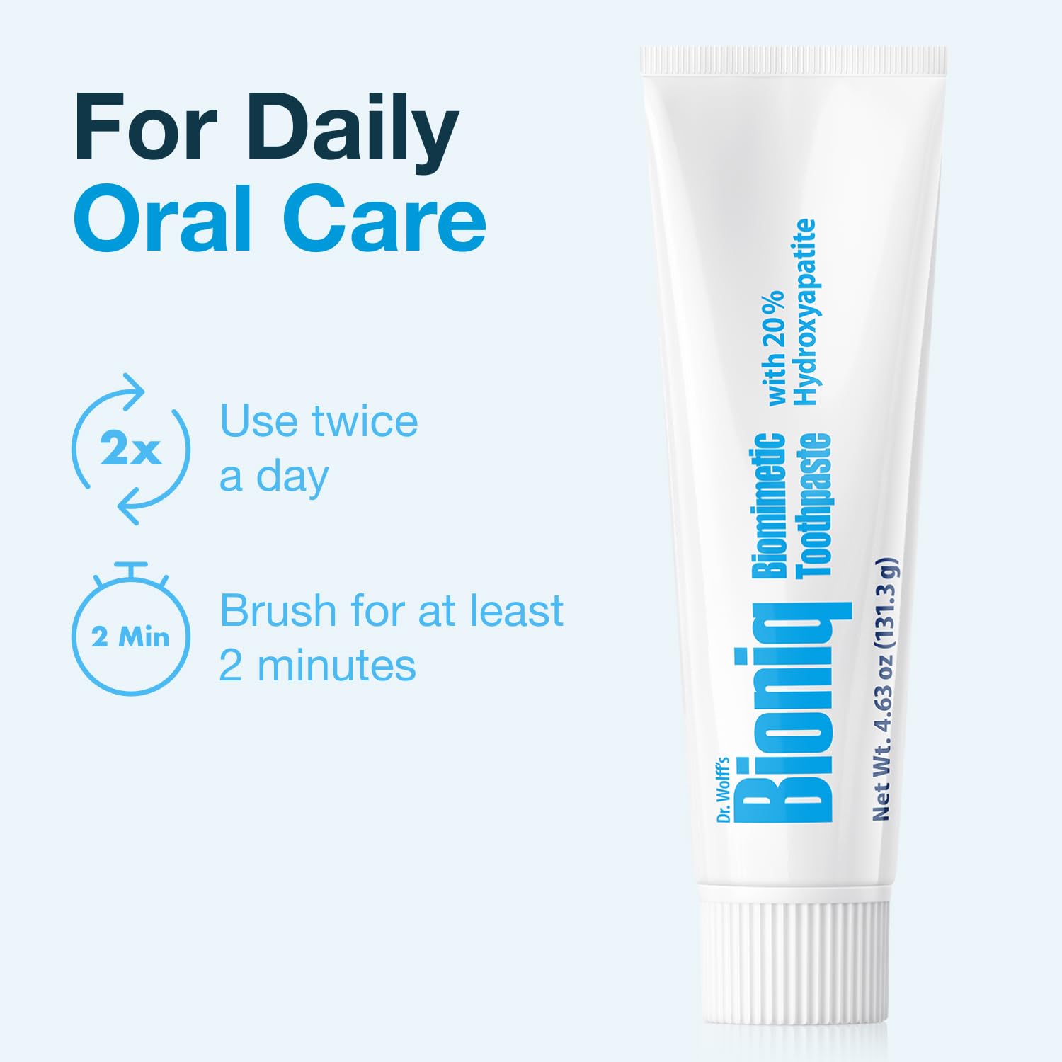 Bioniq Classic label highlights fluoride-free daily cleansing.