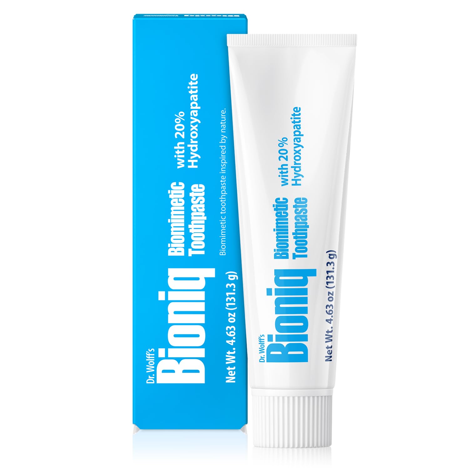 Bioniq Classic packaging highlighting bioHAP enamel support.