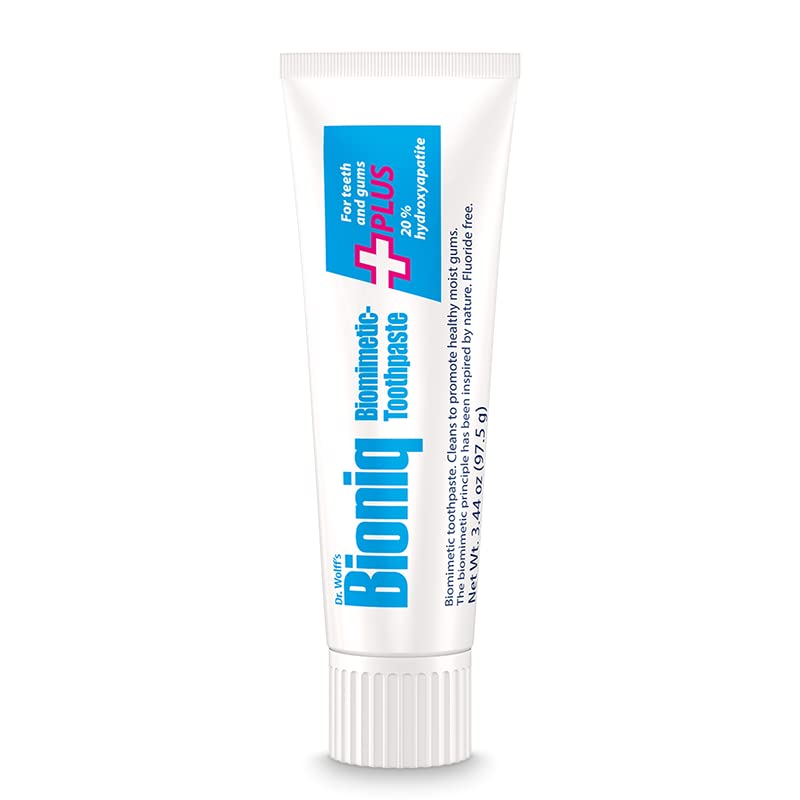 Bioniq Plus+ Gum Formula tube out of package highlights fluoride-free cleansing
