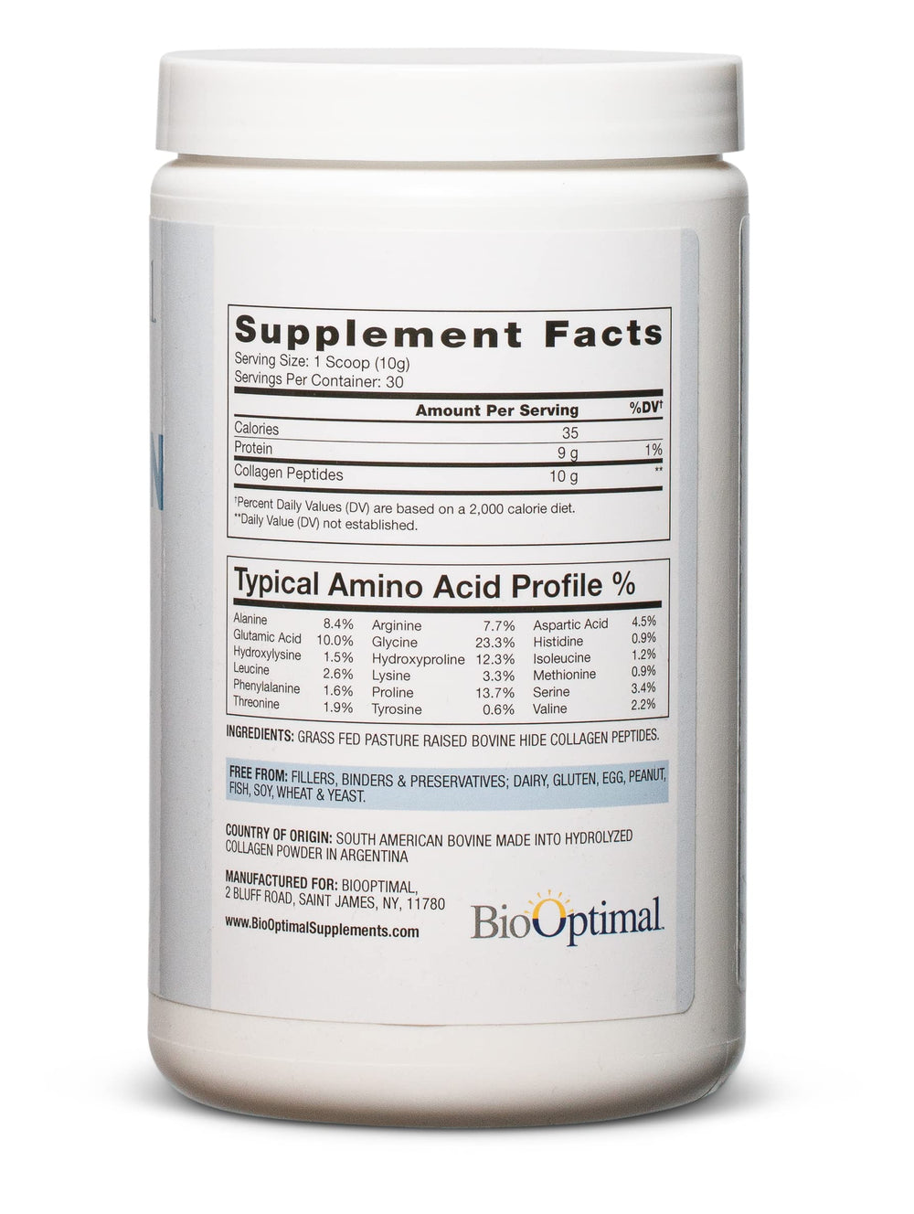 BioOptimal Collagen Peptides Powder dissolves quickly in water for a smooth texture