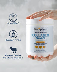 BioOptimal collagen powder stirred into coffee for a smooth creamer