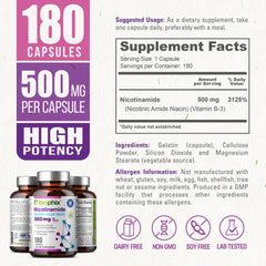 Biophix B-3 Nicotinamide capsules in hand illustrate convenient daily nutritional support