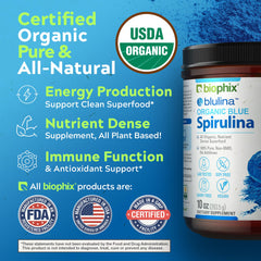 Biophix Blue Spirulina Powder bowl offers versatile topping ideas