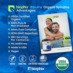 Biophix Blue Spirulina Powder scoop ready for easy serving