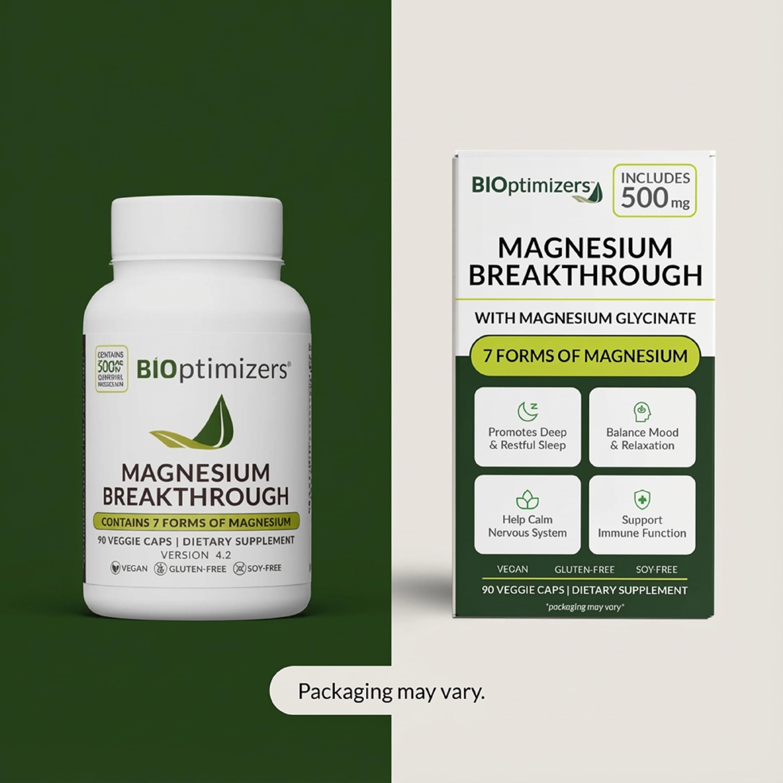 Capsules from BIOptimizers Magnesium Breakthrough on a soft mat for calm use