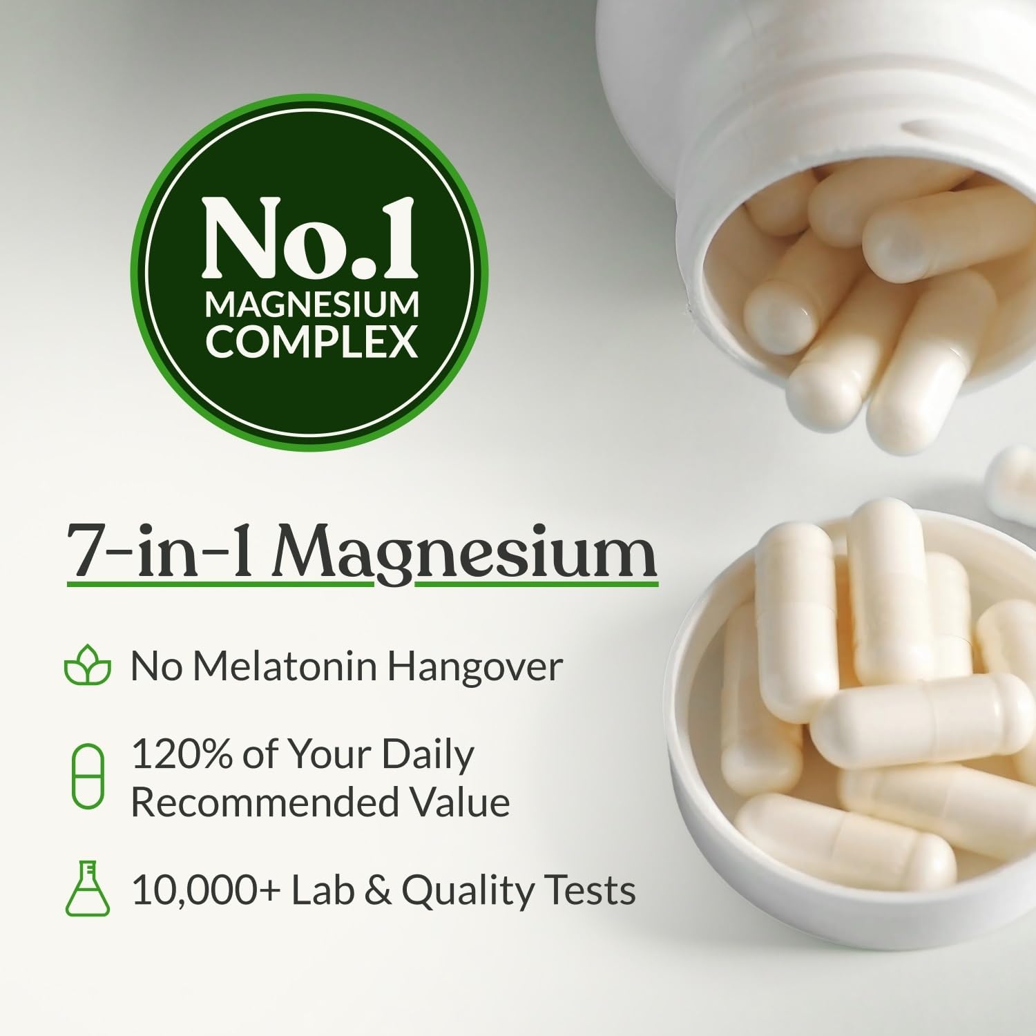 BIOptimizers Magnesium Breakthrough capsules on a clean white surface
