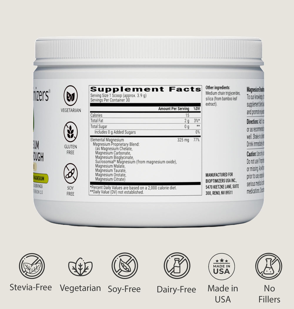 BIOptimizers Magnesium Breakthrough setup on desk suggesting stress relief and better recovery