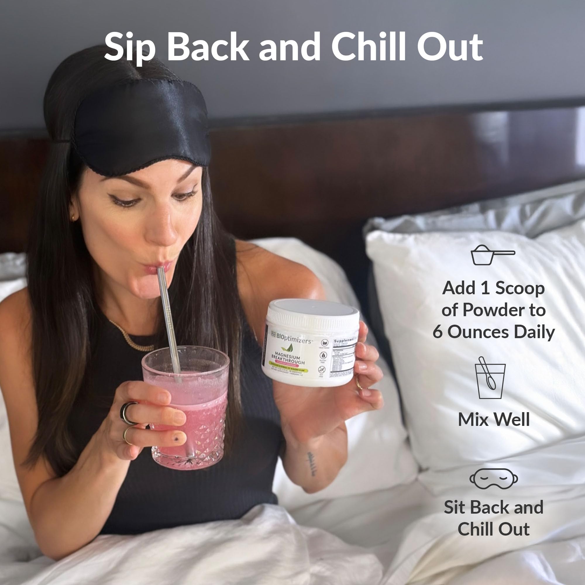 BIOptimizers Magnesium Breakthrough Drink packaging highlights clean, organic ingredients.