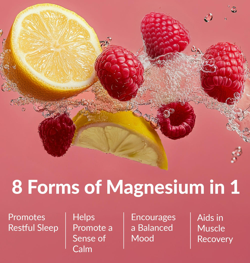 BIOptimizers Magnesium Breakthrough Drink pouring into glass supports on-the-go wellness.