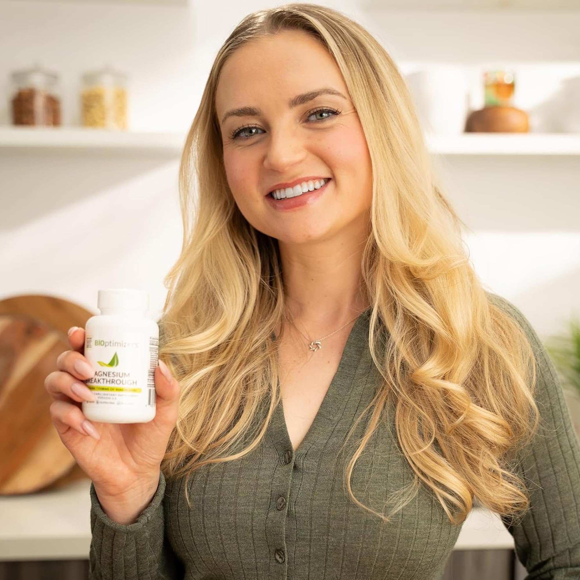 Evening scene suggesting calm routine with magnesium supplement.