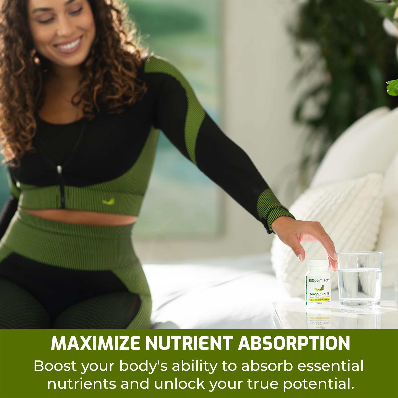 Athlete using MassZymes during training to support comfortable post-meal recovery.