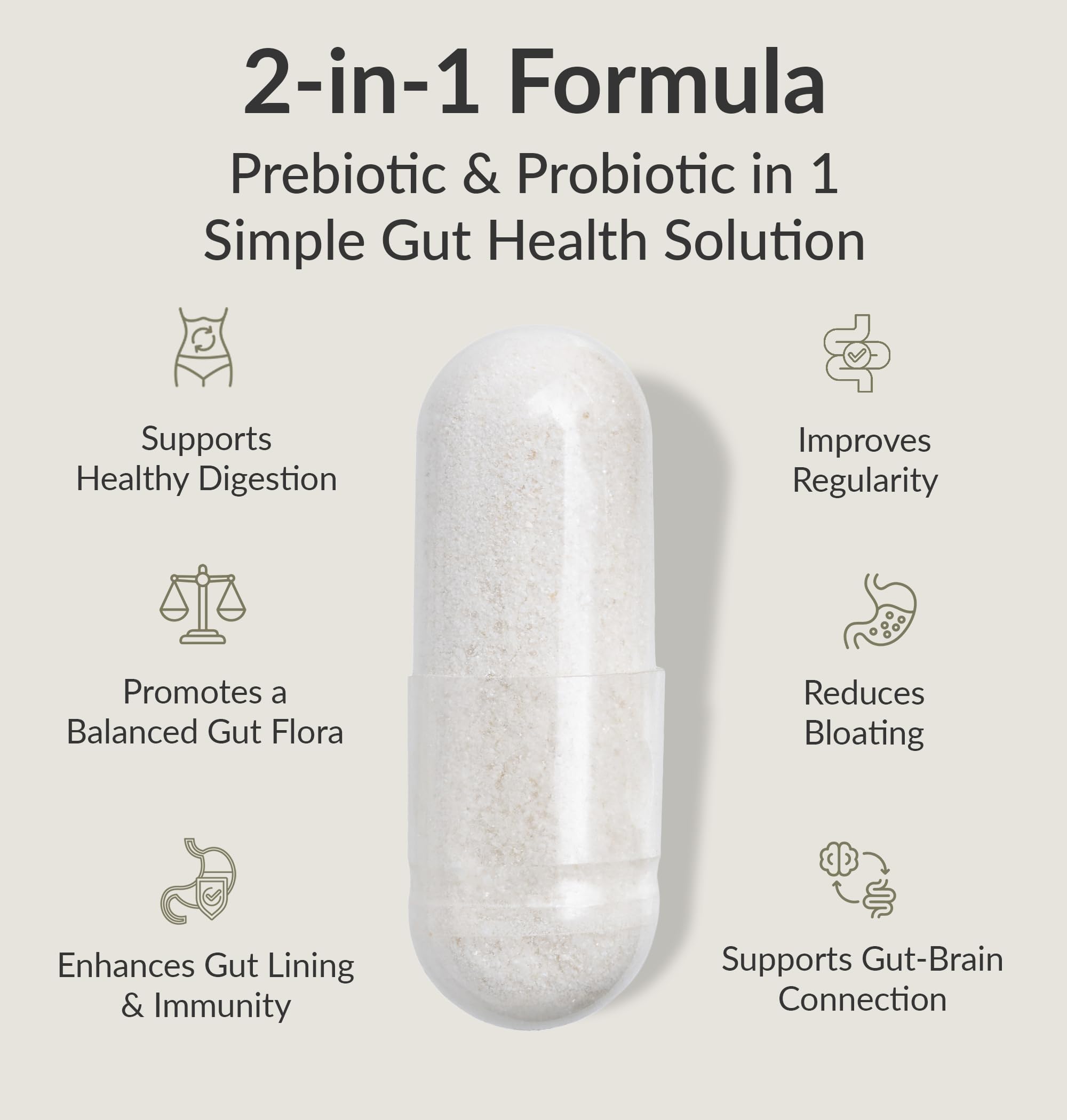 BIOptimizers Probiotic Breakthrough capsules pour demonstrates daily digestion support.