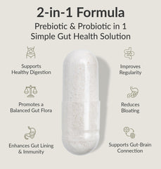 BIOptimizers Probiotic Breakthrough capsules pour demonstrates daily digestion support.