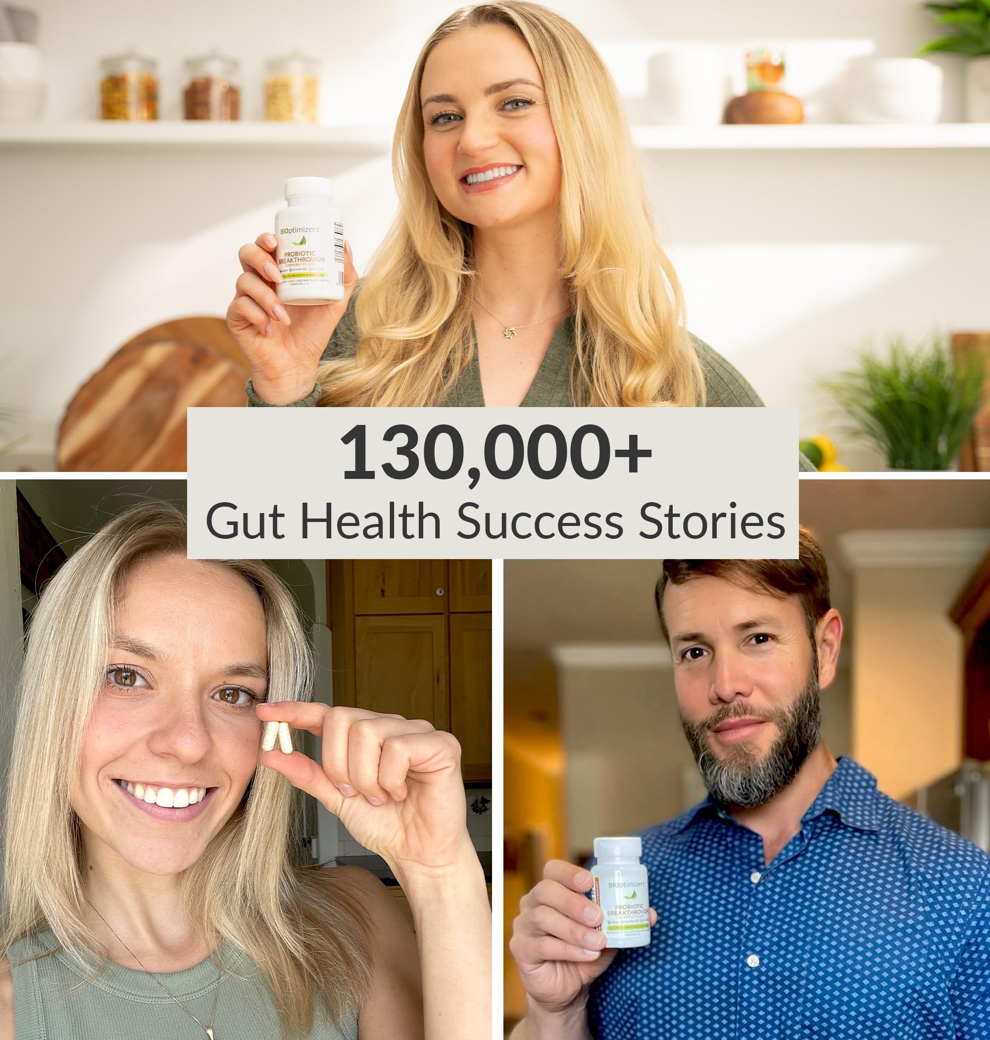 BIOptimizers Probiotic Breakthrough gut-brain scene hints at mood balance potential.
