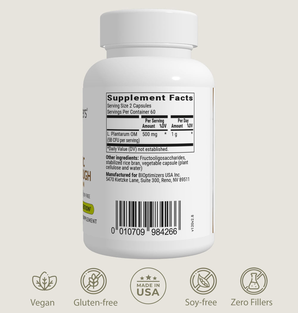 BIOptimizers Probiotic Breakthrough prebiotic enrichment detail signals enhanced probiotic effect.
