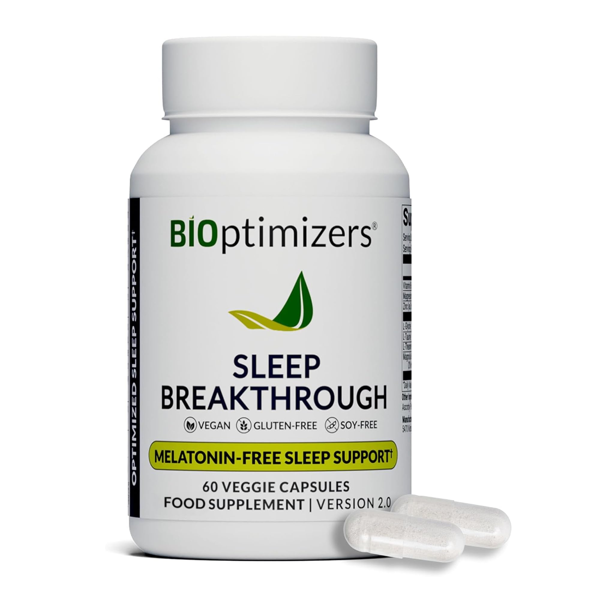 BIOptimizers Sleep Breakthrough capsules bottle front for calmer nights