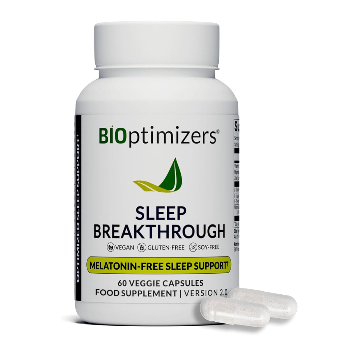 BIOptimizers Sleep Breakthrough capsules bottle front for calmer nights