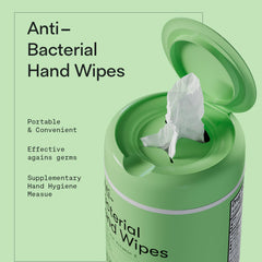 Biopure antibacterial wipe dispensed with aloe and vitamin E.