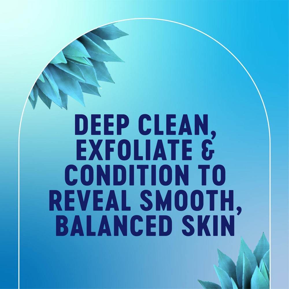 Bioré Balancing Face Wash exfoliation beads reveal gentle scrub for skin refreshment.