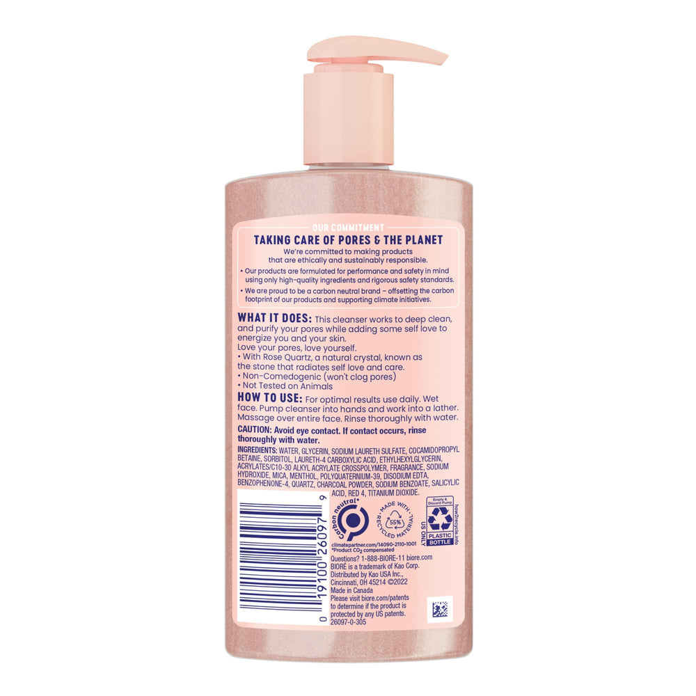 Oil-free Biore formula close-up indicating non-clogging daily use benefits.
