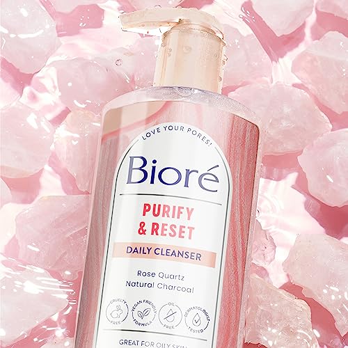 Biore Purify & Reset on a clean face during skincare routine.