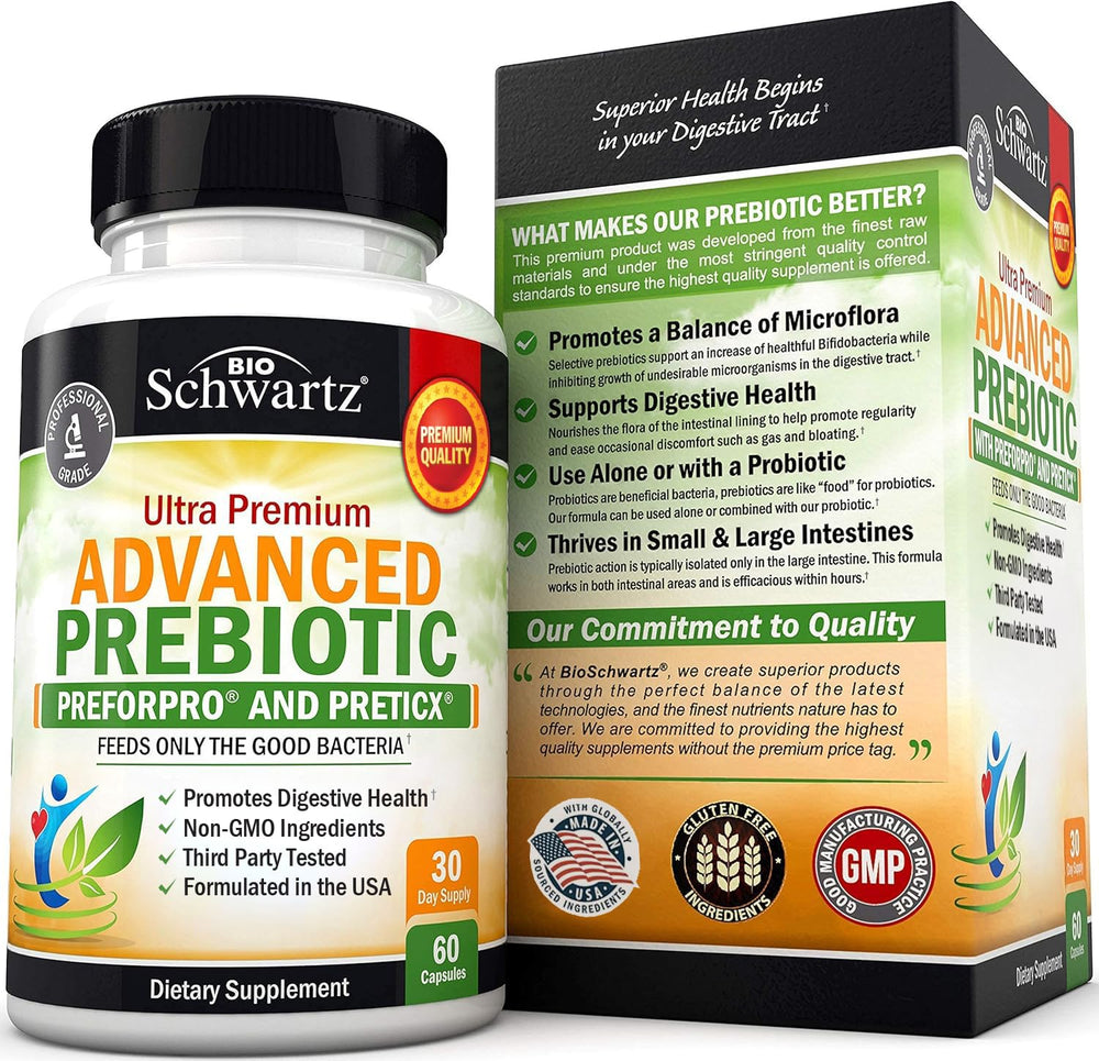 BioSchwartz Advanced Prebiotics vitamin C label indicates immune-friendly support