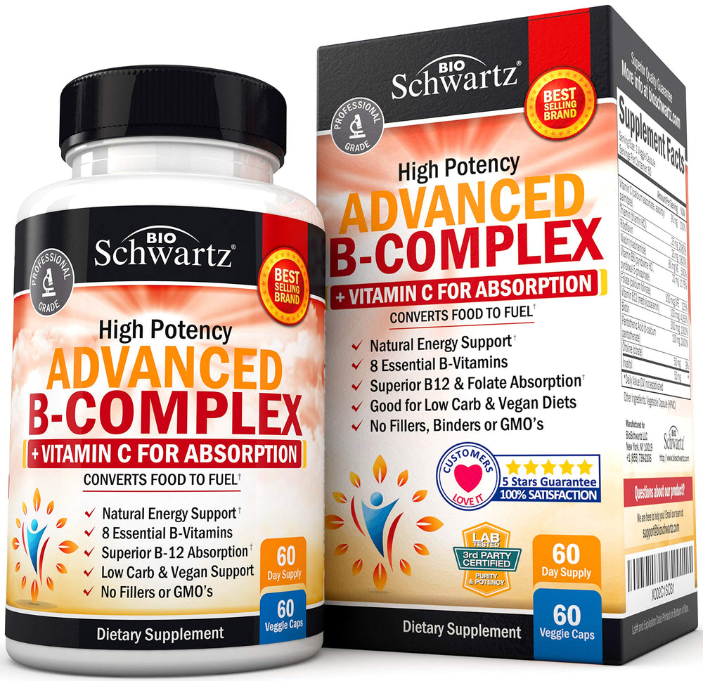 BioSchwartz B Complex bottle shows the supplement for daily energy support