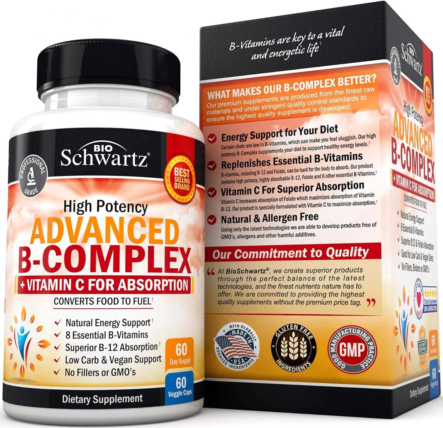 BioSchwartz B Complex professional formulation by healthcare experts