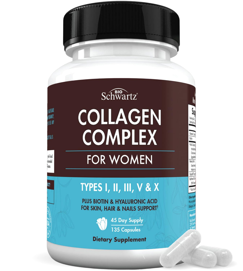 BioSchwartz collagen bottle close-up for skin support