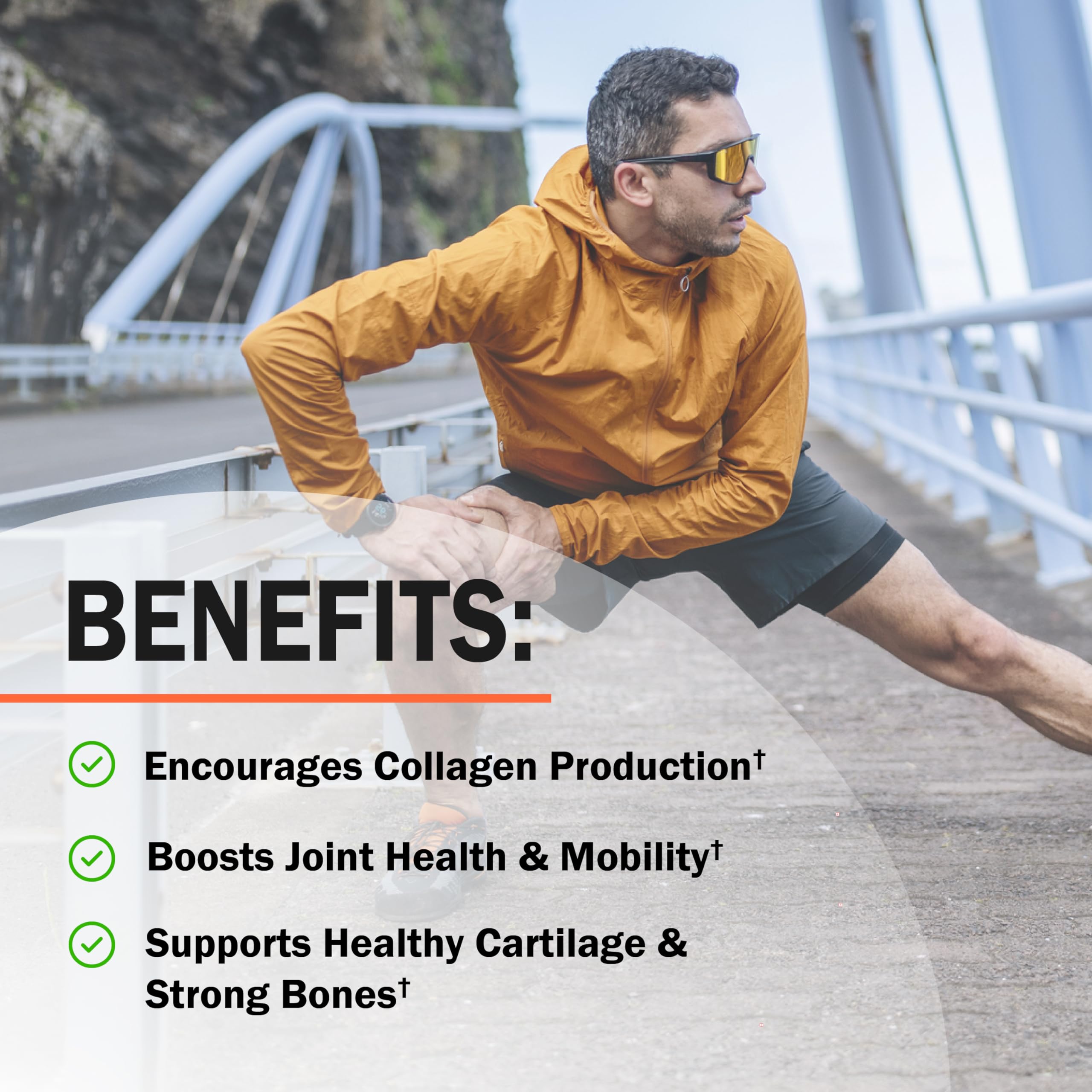 BioSchwartz collagen peptides bottle supports connective tissue health.