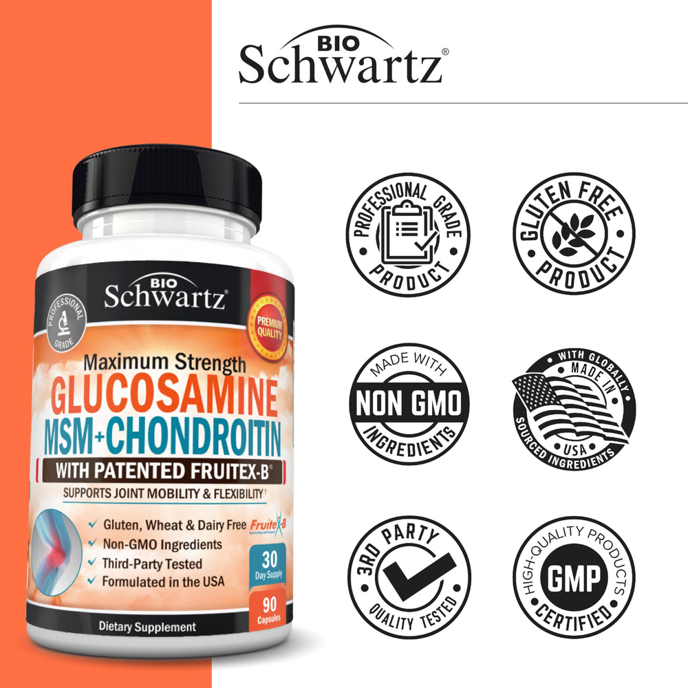 BioSchwartz hyaluronic-acid component adds moisture and cushioning for joints.