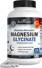 BioSchwartz Magnesium Glycinate bottle highlighting 500mg potency for daily support.