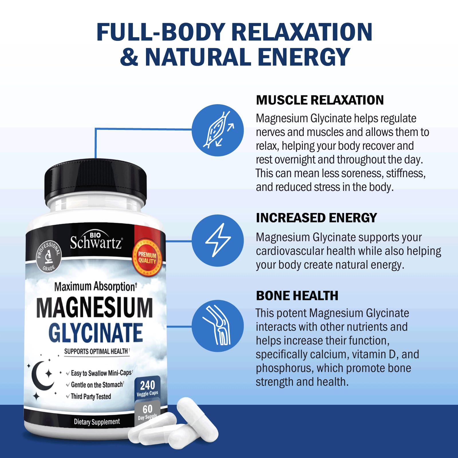 Daily routine scene featuring BioSchwartz magnesium in a bottle for regular use.