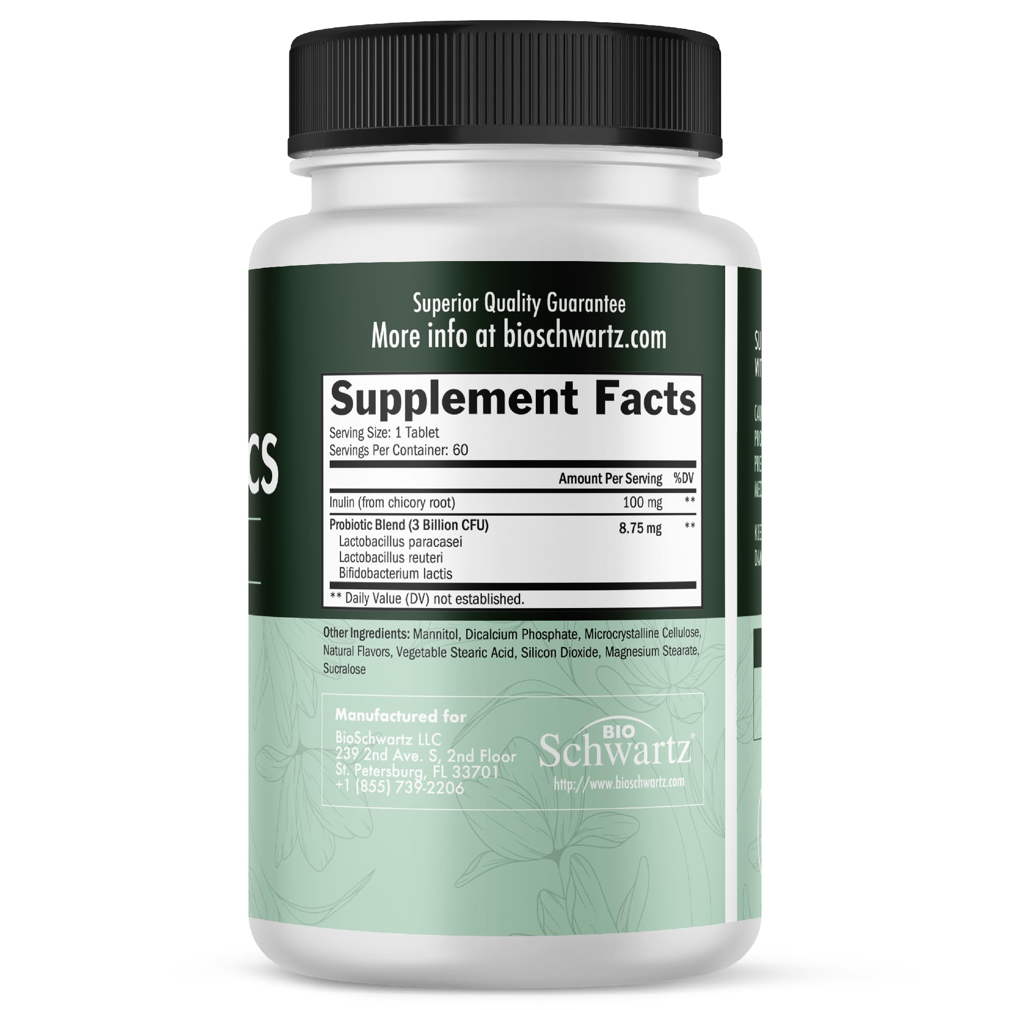 BioSchwartz on-shelf scene suggests premium quality in a USA-made CGMP facility.