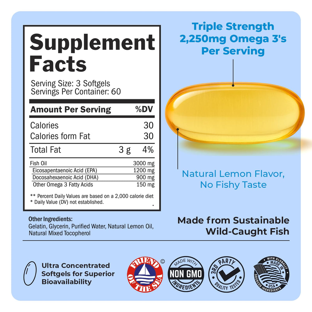 BioSchwartz wild-caught omega-3 fish label signaling sustainable sourcing.