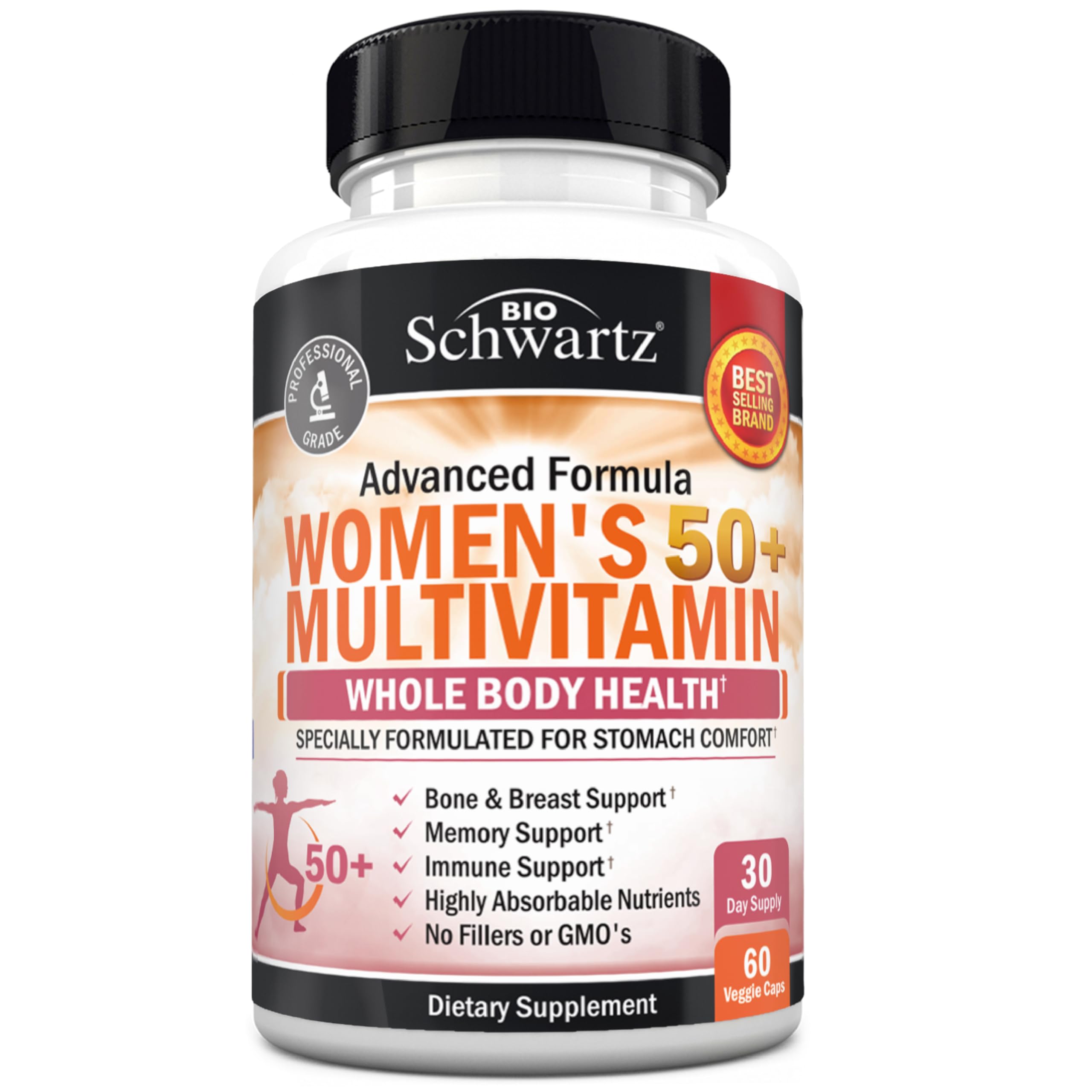 BioSchwartz women's 50+ supplement on shelf-ready display