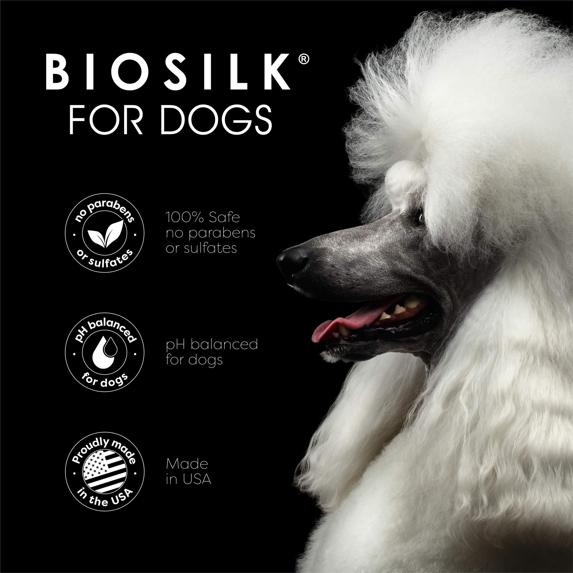 BioSilk for Dogs light fragrance leaves a fresh scent post-grooming.